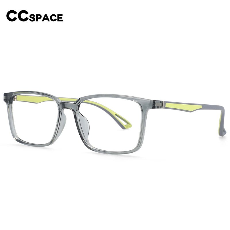 CCspace Unisex Full Rim Square Tr 90 Alloy Frame Eyeglasses 54368 Full Rim CCspace