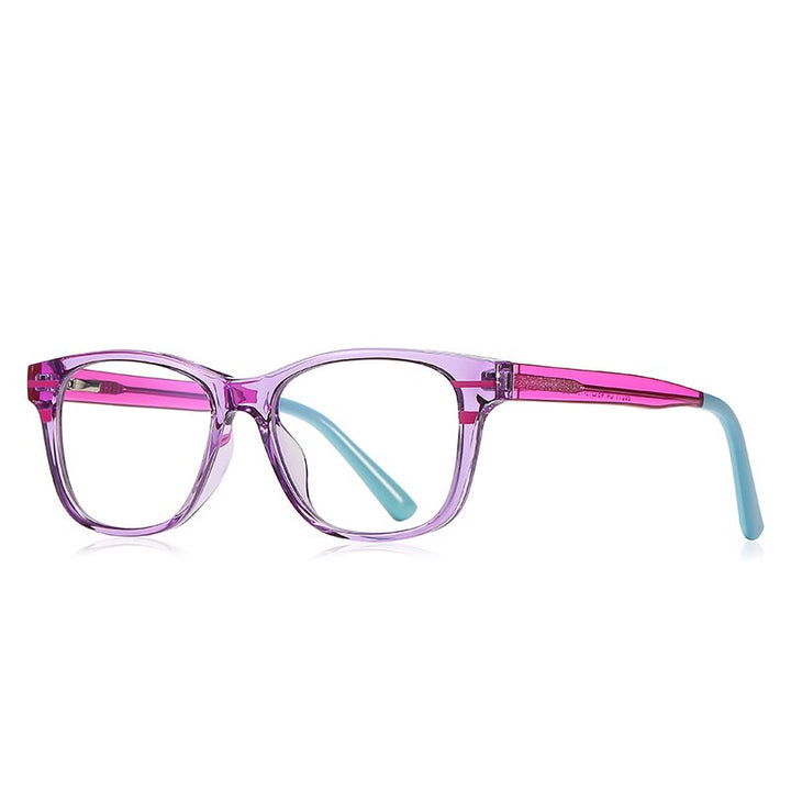 Zirosat Children's Unisex Full Rim Square Tr 90 + Cp Eyeglasses 20211 Full Rim Zirosat C4
