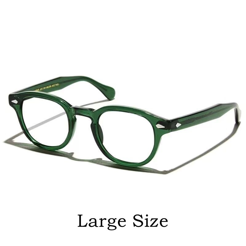 Yimaruili Unisex Full Rim Round Acetate Eyeglasses Three Sizes Y1915 Full Rim Yimaruili Eyeglasses L Green