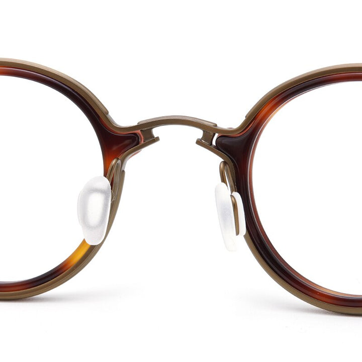 Muzz Unisex Full Rim Round Titanium Acetate Eyeglasses Rlt5988 Full Rim Muzz