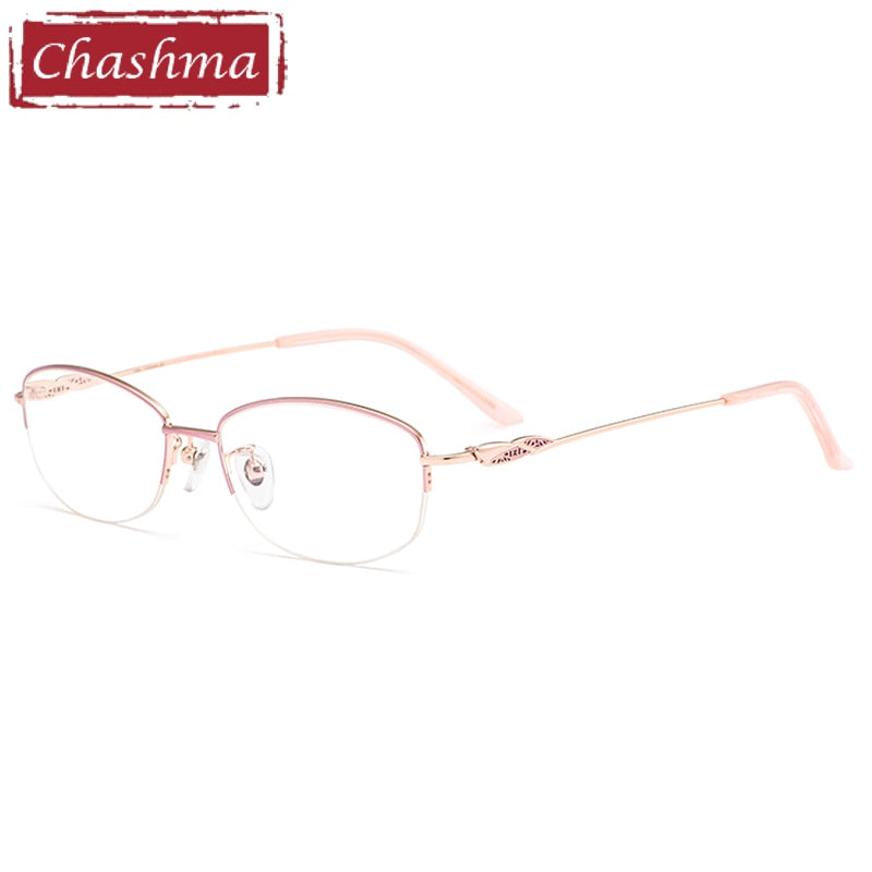 Chashma Ottica Women's Semi Rim Oval Titanium Eyeglasses 0661 Semi Rim Chashma Ottica