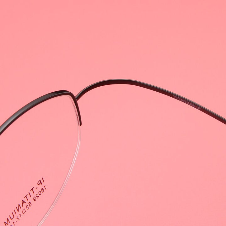 Bclear Women's Semi Rim Titanium Oval Eyeglasses Sc18029 Semi Rim Bclear