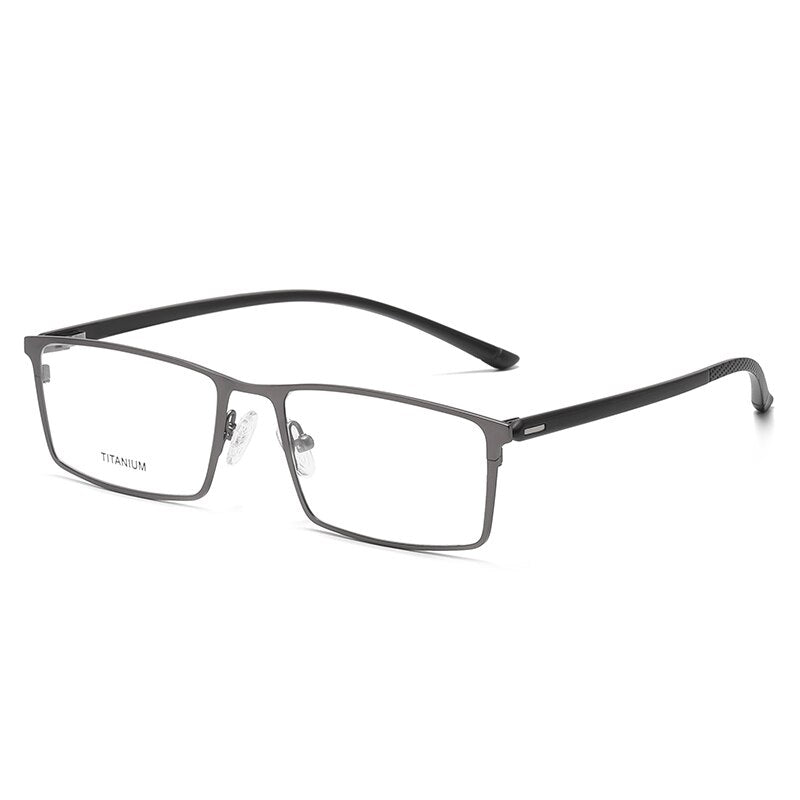 Reven Jate Unisex Full Rim Square Titanium Eyeglasses P9850 Full Rim Reven Jate grey