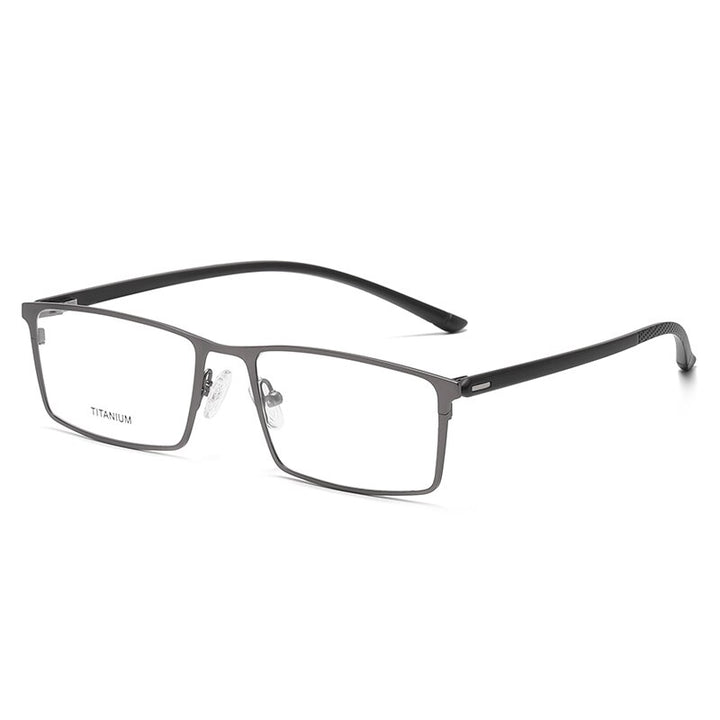 Reven Jate Unisex Full Rim Square Titanium Eyeglasses P9850 Full Rim Reven Jate grey