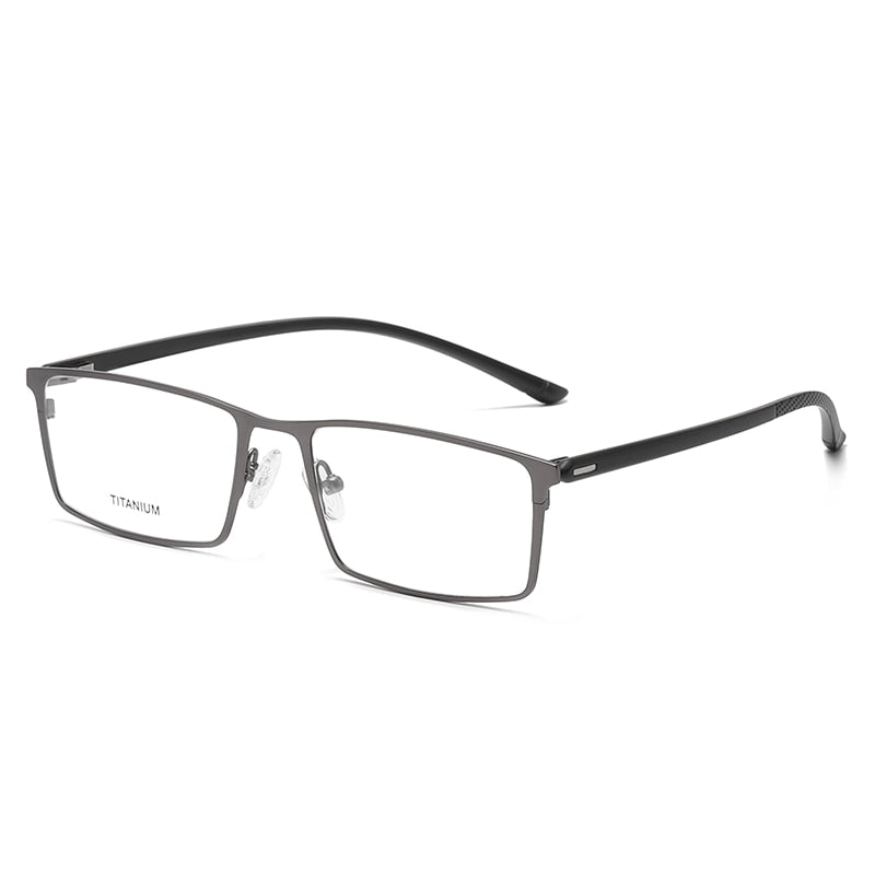 Reven Jate Unisex Full Rim Square Titanium Eyeglasses P9850 Full Rim Reven Jate grey
