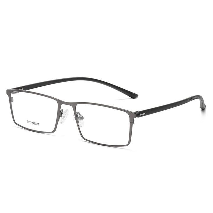 Reven Jate Unisex Full Rim Square Titanium Eyeglasses P9850 Full Rim Reven Jate grey