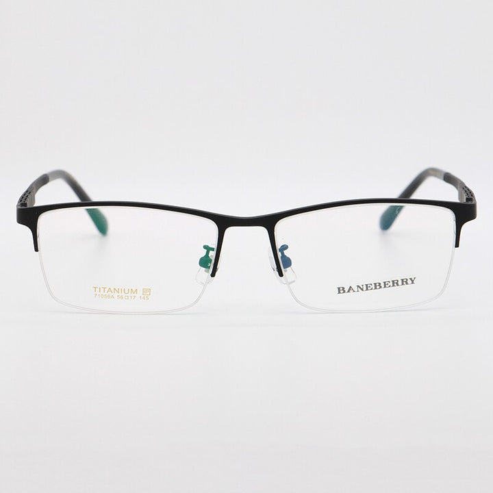 Bclear Unisex Semi Rim Square Titanium Frame Eyeglasses My71056a Semi Rim Bclear