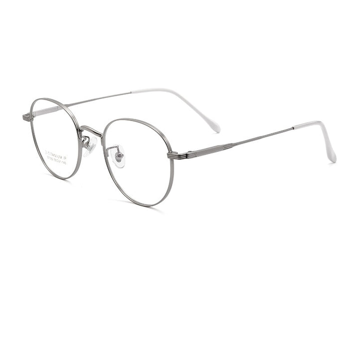 Yimaruili Unisex Full Rim Polygonal Titanium Eyeglasses Bt082t Full Rim Yimaruili Eyeglasses Gun