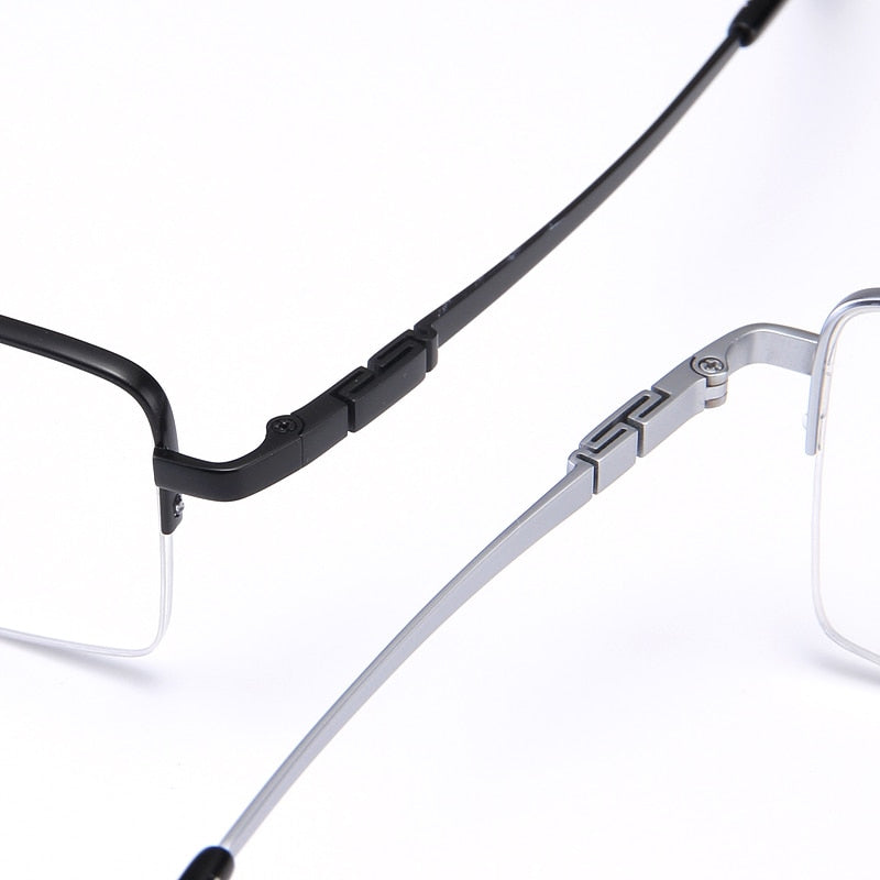 Bclear Men's Semi Rim Rectangle Titanium Frame Eyeglasses My007 Semi Rim Bclear
