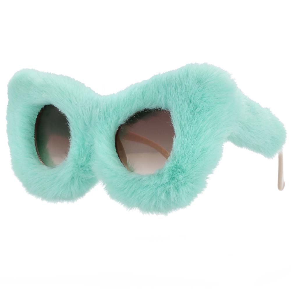 CCspace Women's Full Rim Velvet/Resin Cat Eye Sunglasses 54190 Sunglasses CCspace Sunglasses green