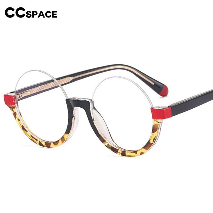 CCspace Unisex Semi Rim Round Tr 90 Titanium Eyeglasses 55611 Semi Rim CCspace