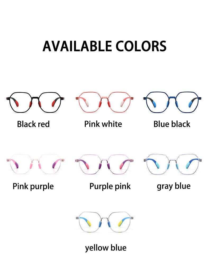 CCspace Unisex Youth Full Rim Polygon Tr 90 Silicone Eyeglasses 54667 Full Rim CCspace