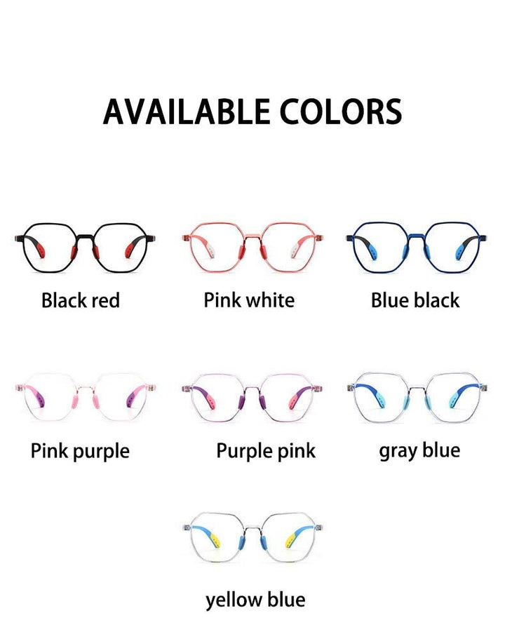 CCspace Unisex Youth Full Rim Polygon Tr 90 Silicone Eyeglasses 54667 Full Rim CCspace