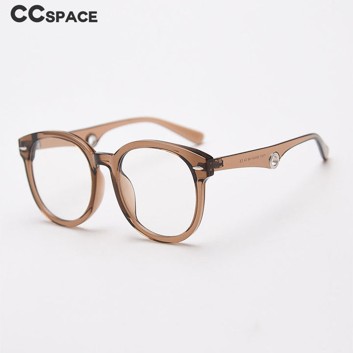 CCspace Unisex Full Rim Big Round Square Tr 90 Titanium Eyeglasses 55685 Full Rim CCspace