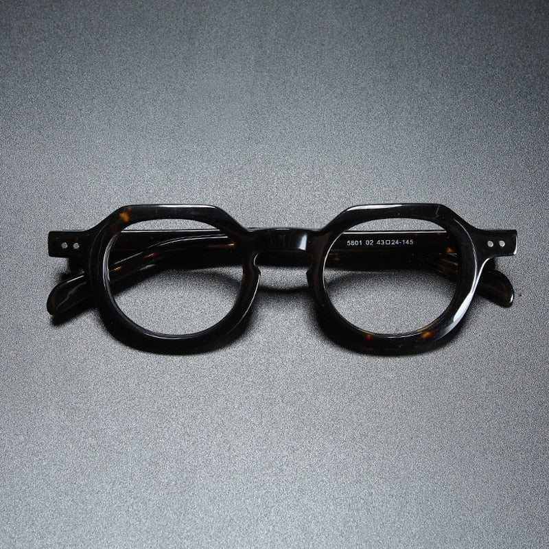 Gatenac Unisex Full Rim Round Square Acetate Eyeglasses Gxyj912 Full Rim Gatenac
