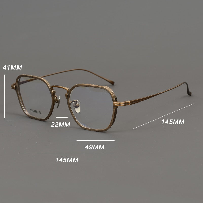 Gatenac Unisex Full Rim Polygon Square Titanium Eyeglasses Gxyj889 Full Rim Gatenac