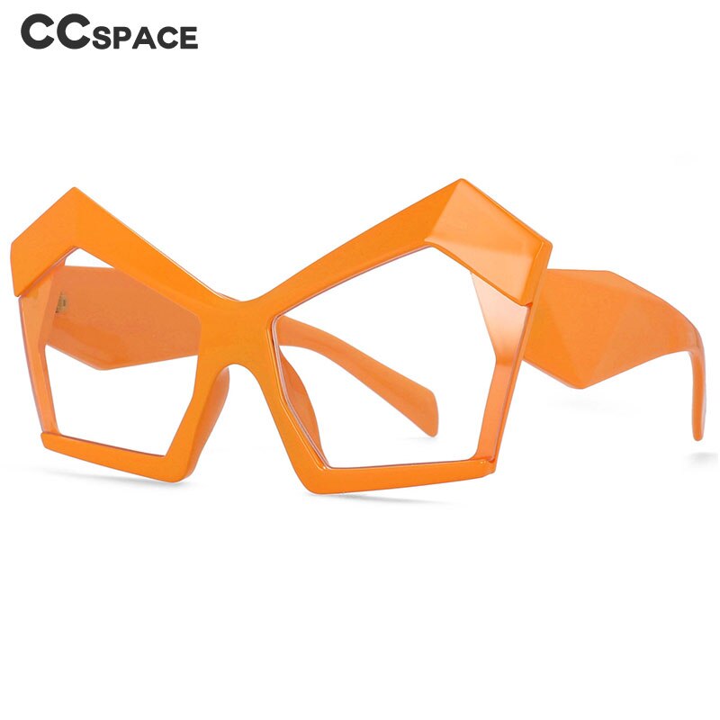 CCspace Women's Full Rim Oversized Polygonal Acetate Frame Eyeglasses 53877 Full Rim CCspace