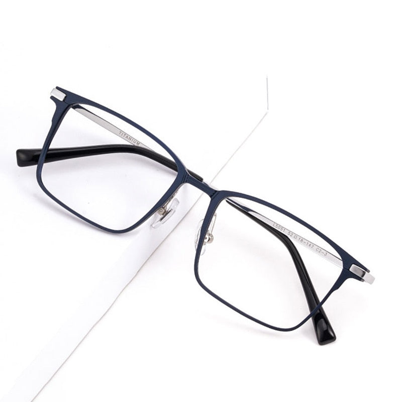 Handoer Unisex Full Rim Square Aluminum Magnesium Alloy Eyeglasses 5051 Full Rim Handoer