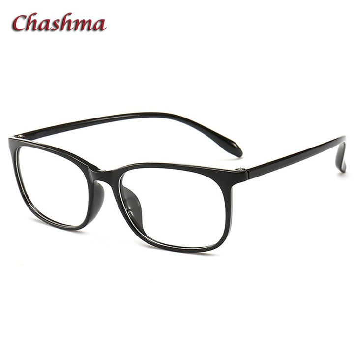 Chashma Ochki Unisex Full Rim Round Square Tr 90 Titanium Eyeglasses 6056 Full Rim Chashma Ochki Bright Black