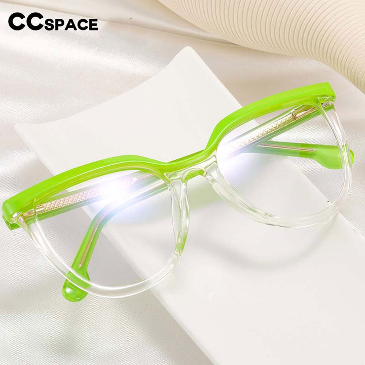 CCspace Unisex Full Rim Square Cat Eye Tr 90 Titanium Eyeglasses 54724 Full Rim CCspace