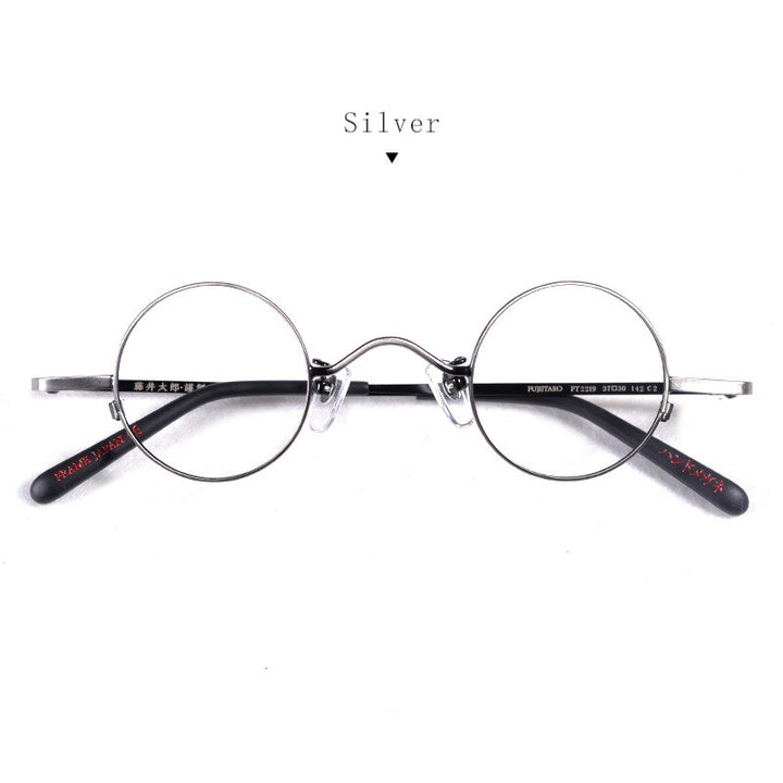 Hdcrafter Unisex Full Rim Round Titanium Alloy Eyeglasses Ft2219 Full Rim Hdcrafter Eyeglasses Silver