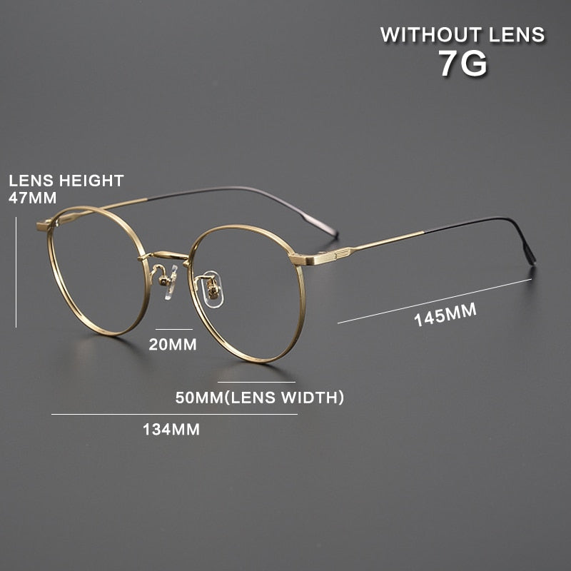 Gatenac Unisex Full Rim Round Titanium Eyeglasses Gxyj1011 Full Rim Gatenac