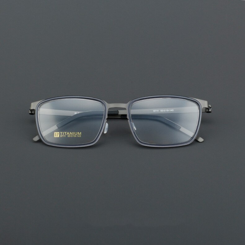 CCspace Unisex Full Rim Square Acetate Titanium Eyeglasses 55023 Full Rim CCspace GrayGun China