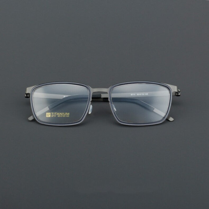 CCspace Unisex Full Rim Square Acetate Titanium Eyeglasses 55023 Full Rim CCspace GrayGun China