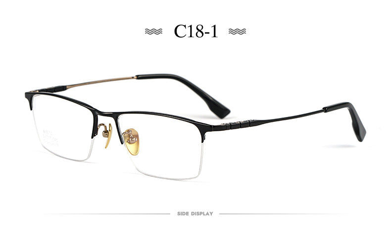 Hotochki Men's Semi Rim Square Tr 90 Titanium Frame Eyeglasses Bv6010 Semi Rim Hotochki