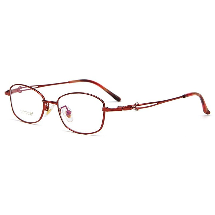 Yimaruili Unisex Full Rim Square Titanium Eyeglasses 3531Ti Full Rim Yimaruili Eyeglasses Wine Red