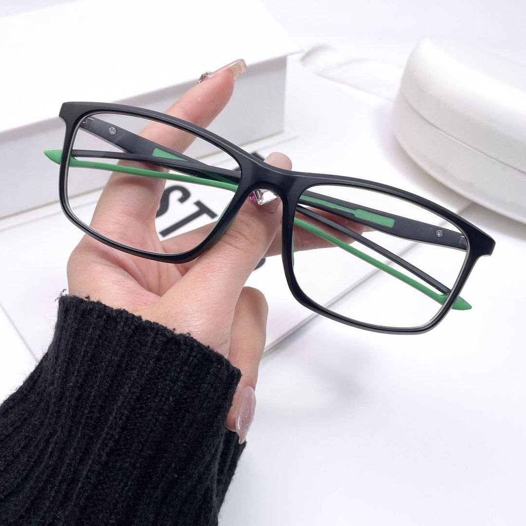CCspace Unisex Full Rim Square Tr 90 Titanium Sport Eyeglasses 55473 Full Rim CCspace BlackGreen China