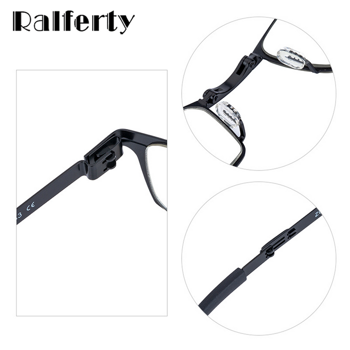 Ralfterty Unisex Full Rim Small Square Alloy Folding Hyperopic Folding Reading Glasses D827 Reading Glasses Ralferty