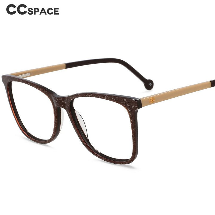 CCspace Unisex Full Rim Square Acetate Eyeglasses 55565 Full Rim CCspace