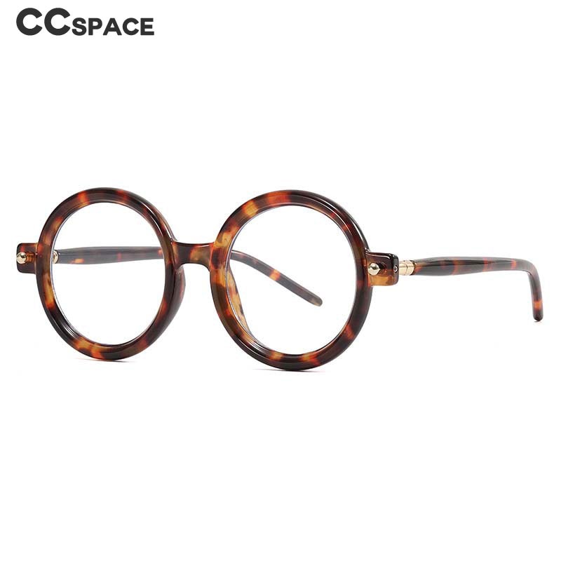 CCspace Unisex Full Rim Round Acetate Frame Eyeglasses 54567 Full Rim CCspace
