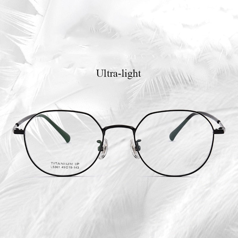 Bclear Unisex Full Rim Polygon Titanium Eyeglasses Lb5361 Full Rim Bclear
