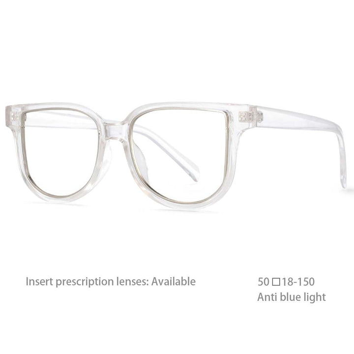 CCspace Unisex Full Rim Square Resin Frame Eyeglasses 54476 Full Rim CCspace China Clear