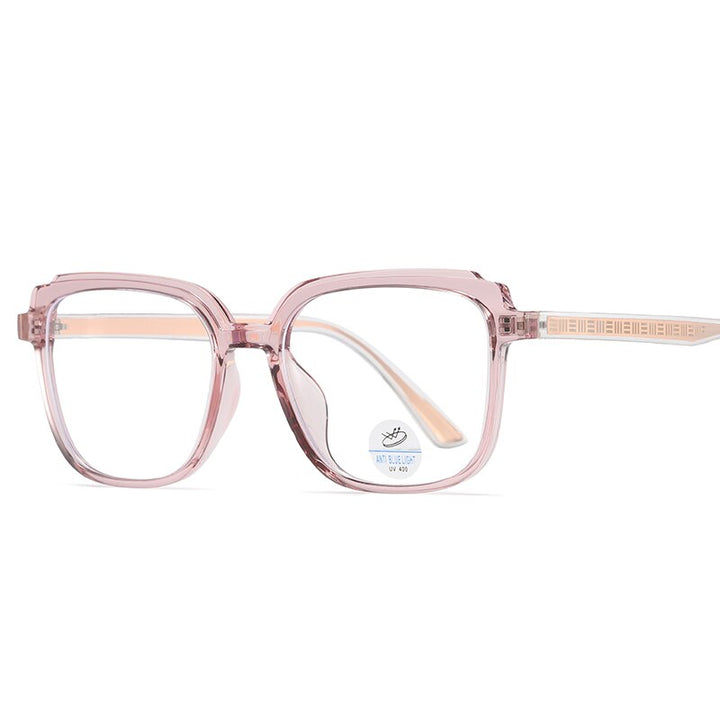 Reven Jate Unisex Full Rim Square Acetate Eyeglasses 81229 Full Rim Reven Jate pink