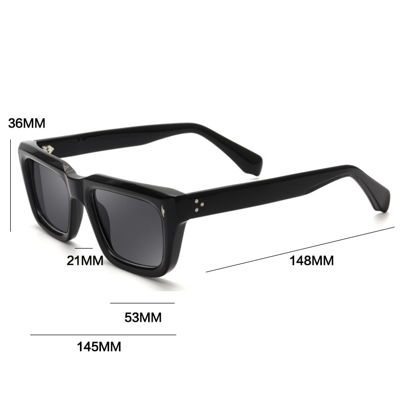 Gatenac Men's Full Rim Square Acetate Frame Polarized Sunglasses Tyj68 Sunglasses Gatenac