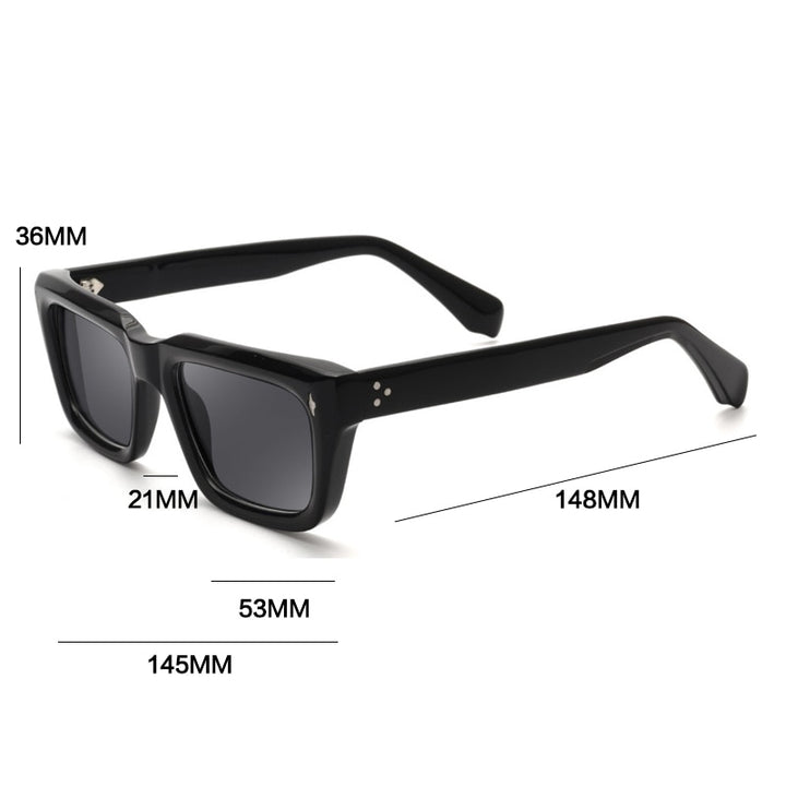 Gatenac Men's Full Rim Square Acetate Frame Polarized Sunglasses Tyj68 Sunglasses Gatenac