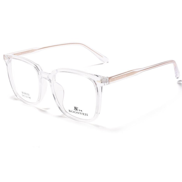 Yimaruili Unisex Full Rim Square Acetate Eyeglasses BV85002B Full Rim Yimaruili Eyeglasses Transparent