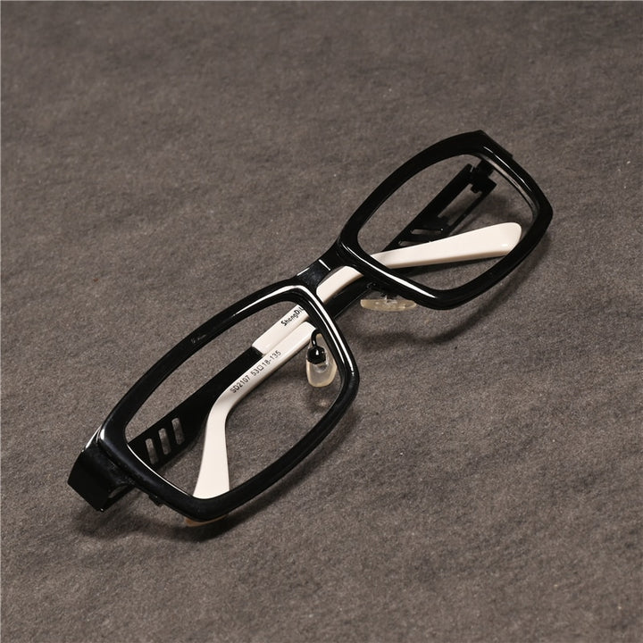 Cubojue Unisex Full Rim Rectangle Alloy Myopic Reading Glasses 2108m Reading Glasses Cubojue anti blue light 0 Black