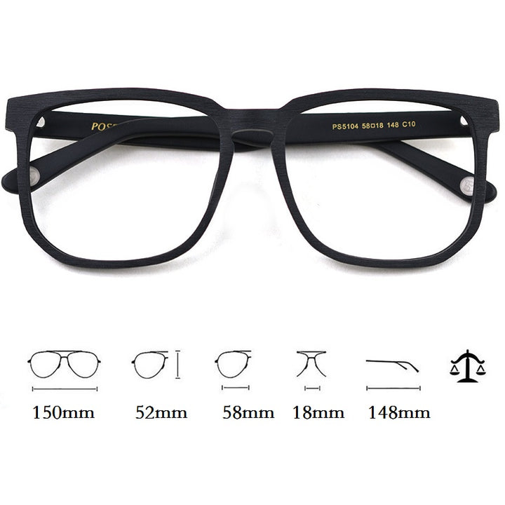 Cubojue Unisex Oversized Square Acetate Eyeglasses PS5104 Frame Cubojue   