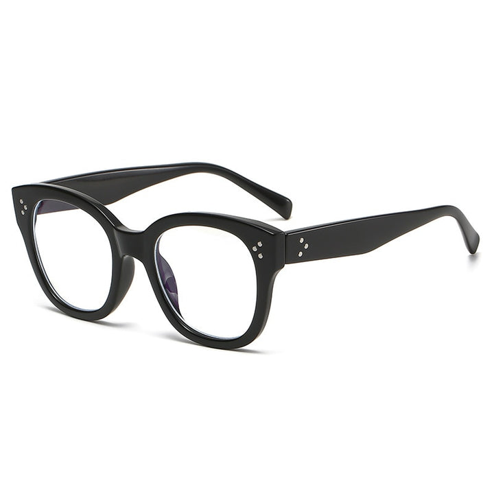 CCspace Unisex Full Rim Square Acetate Alloy Rivet Frame Eyeglasses 54152 Full Rim CCspace C1 black