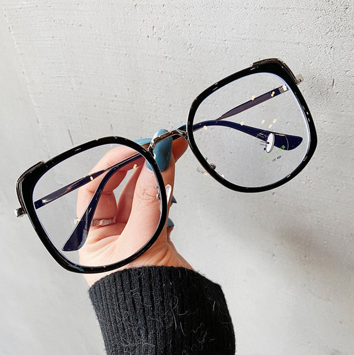 CCspace Women's Oversized Square Alloy Acetate Frame Eyeglasses 46733 Full Rim CCspace China black