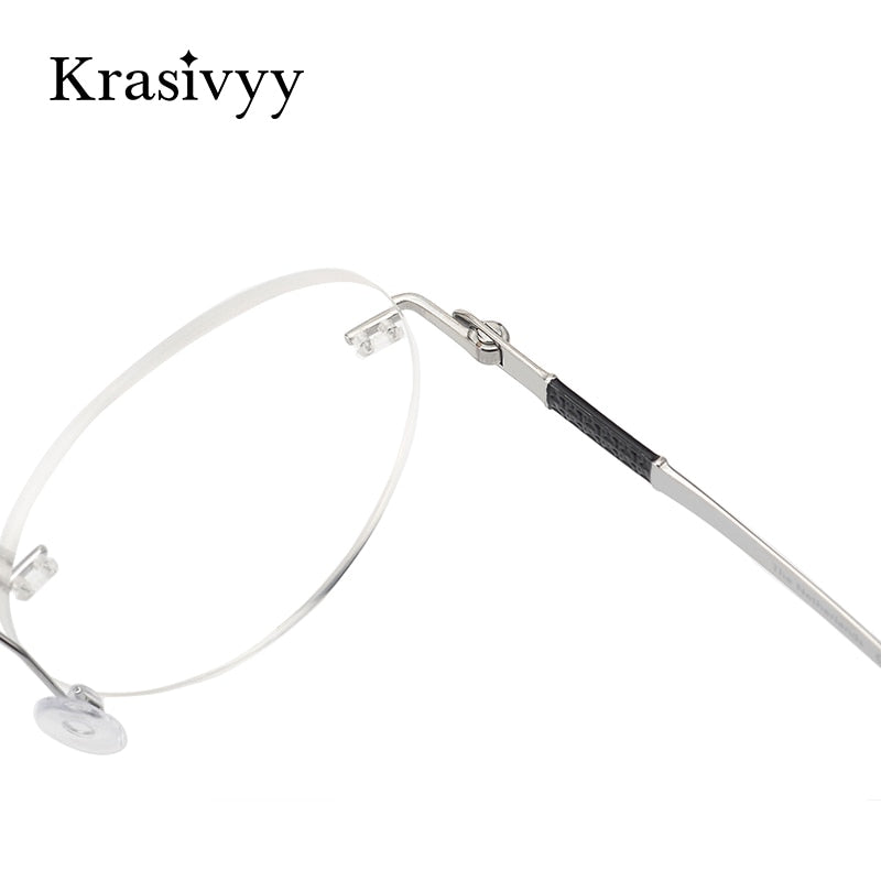 Krasivyy Unisex Rimless Round Screwless Titanium Rimless Eyeglasses Kr5012 Rimless Krasivyy   