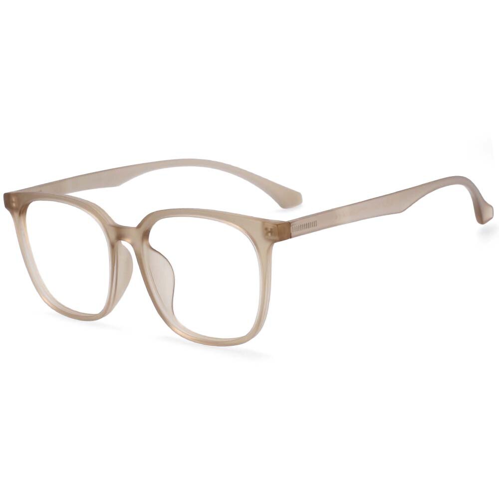 CCspace Unisex Full Rim Round Square Resin Frame Eyeglasses 54337 Full Rim CCspace Tea China