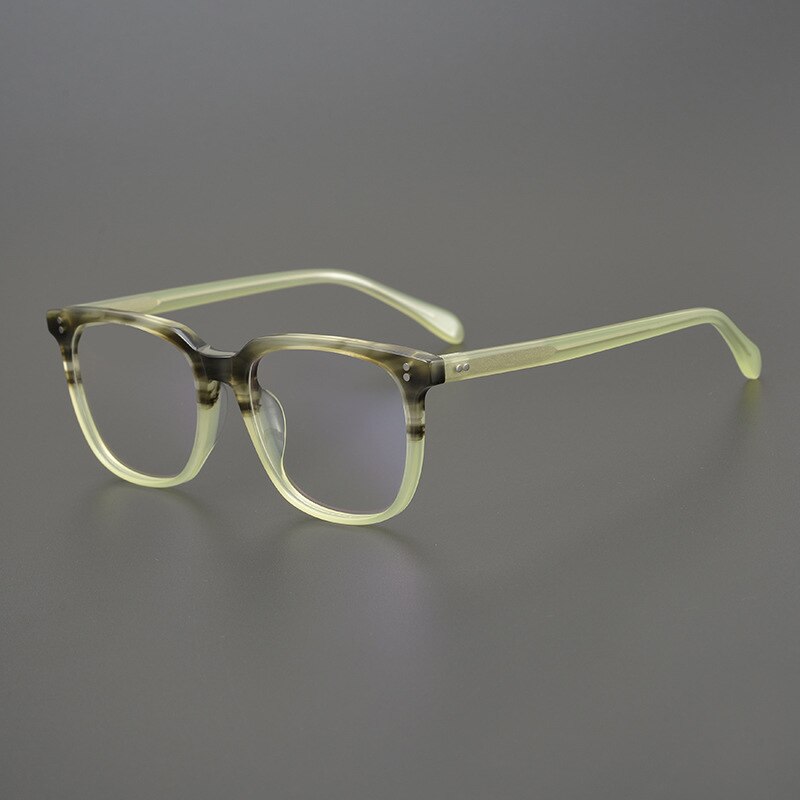 Gatenac Unisex Full Rim Square Acetate Frame Eyeglasses Gxyj778 Full Rim Gatenac Green