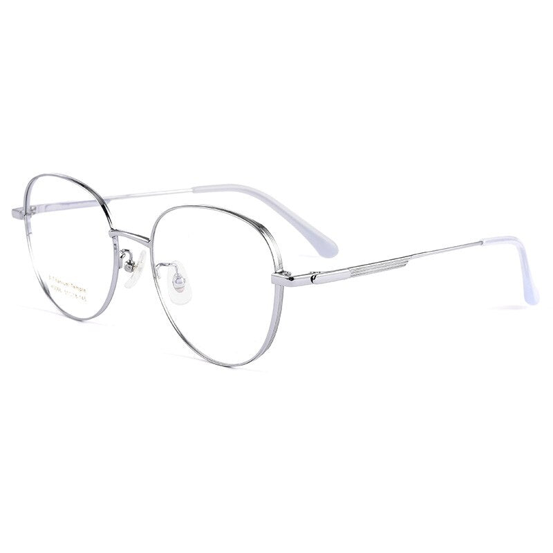 Handoer Men's Full Rim Round Square Titanium Eyeglasses K5066bsf Full Rim Handoer silver  