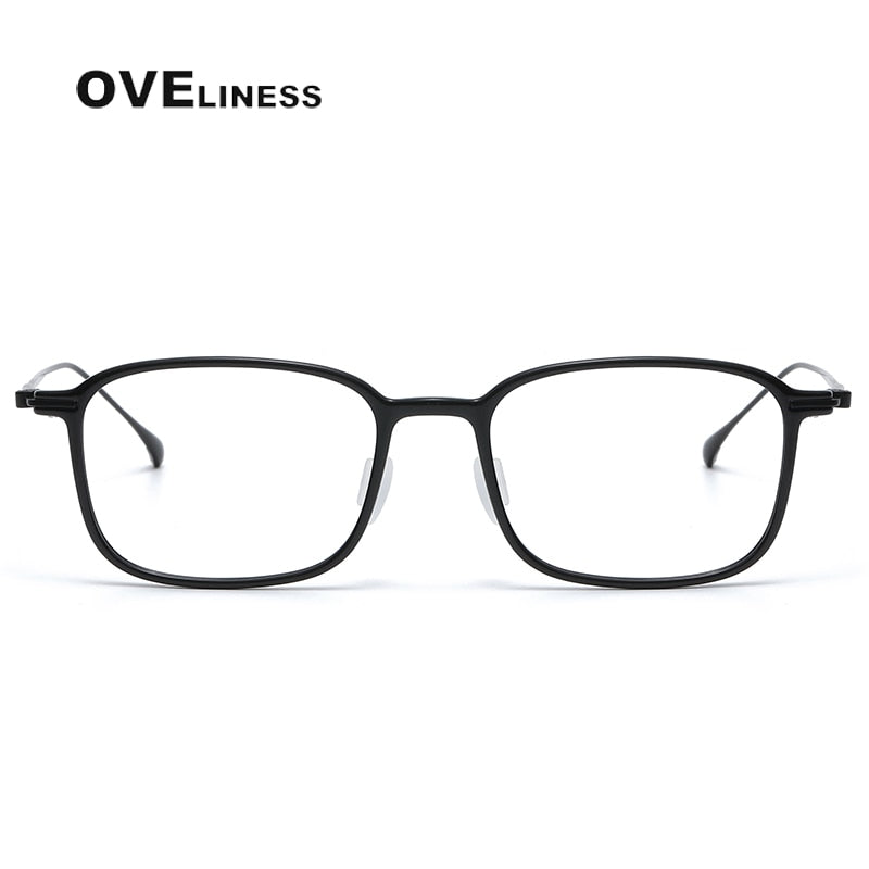 Oveliness Unisex Full Rim Square Acetate Titanium Eyeglasses 8644 Full Rim Oveliness