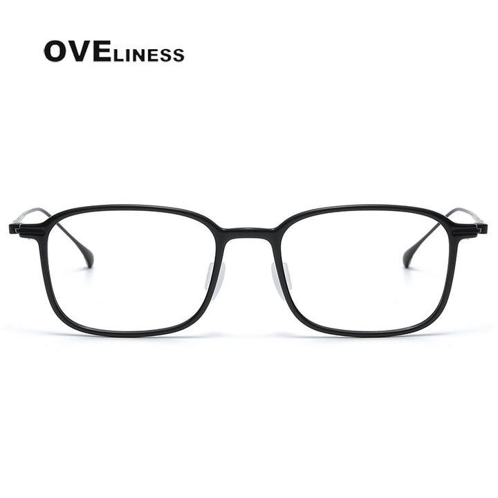 Oveliness Unisex Full Rim Square Acetate Titanium Eyeglasses 8644 Full Rim Oveliness